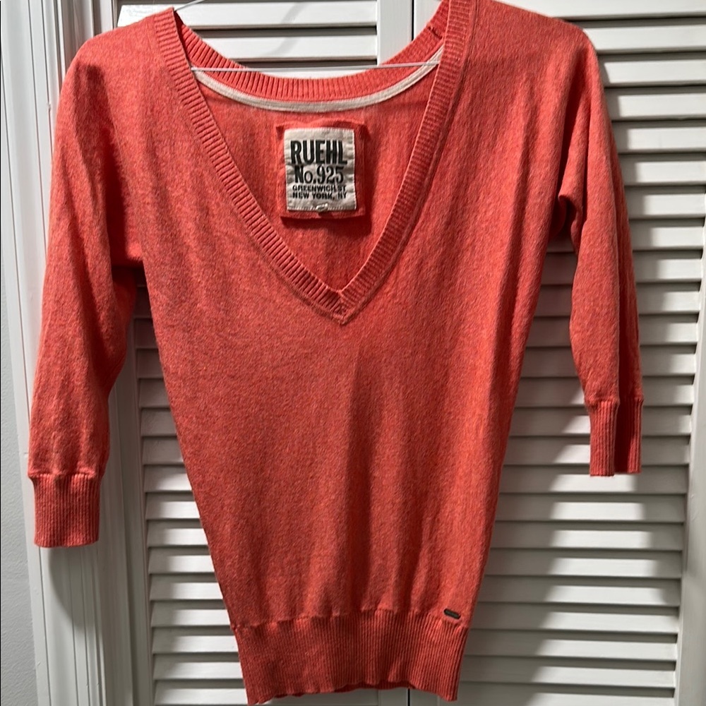 Ruehl No.925 V-Neck Sweater Lightweight, XS